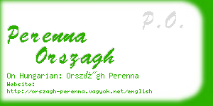 perenna orszagh business card